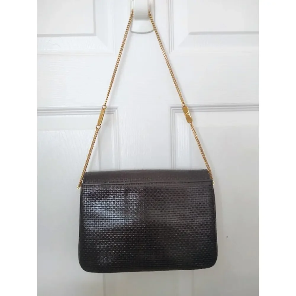 Balmain vintage 70s 80s woven leather chain strap EUC